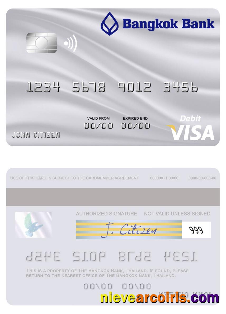 Thailand Bangkok Bank visa debit card